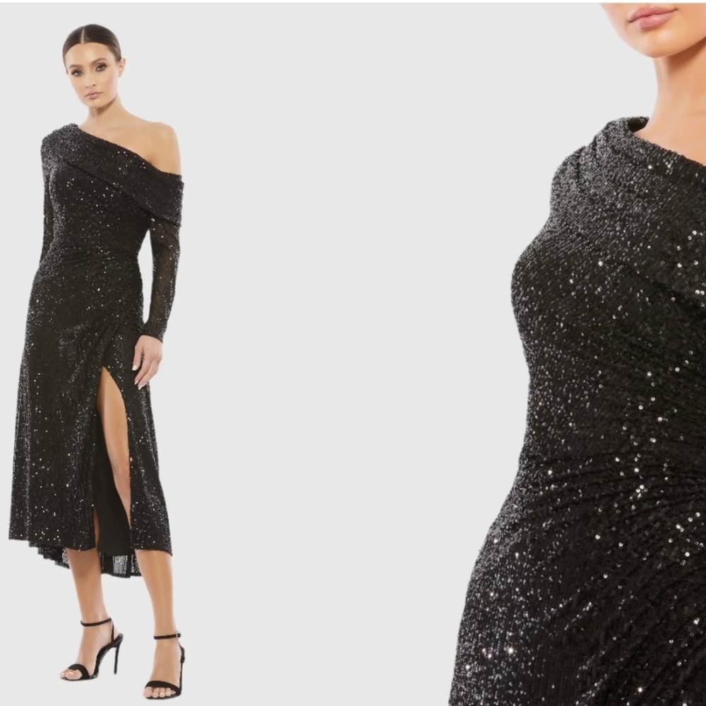 Mac Duggal Black Sequin Formal Dress